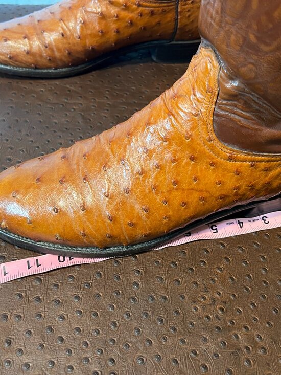 Lucchese 2000 Cognac Full Quill Ostrich Roper Cowboy Boots in men\'s Size 12B/11D main image 9
